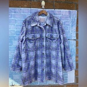 Hutch Anthropologie Donna super soft cozy fuzzy plush teddy shacket large